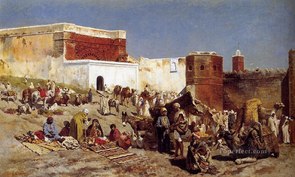 Mercado marroquí Rabat Arabian Edwin Lord Weeks Pintura al óleo